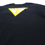 GUESS Triangle Logo Print Sweatshirt L Black Cotton