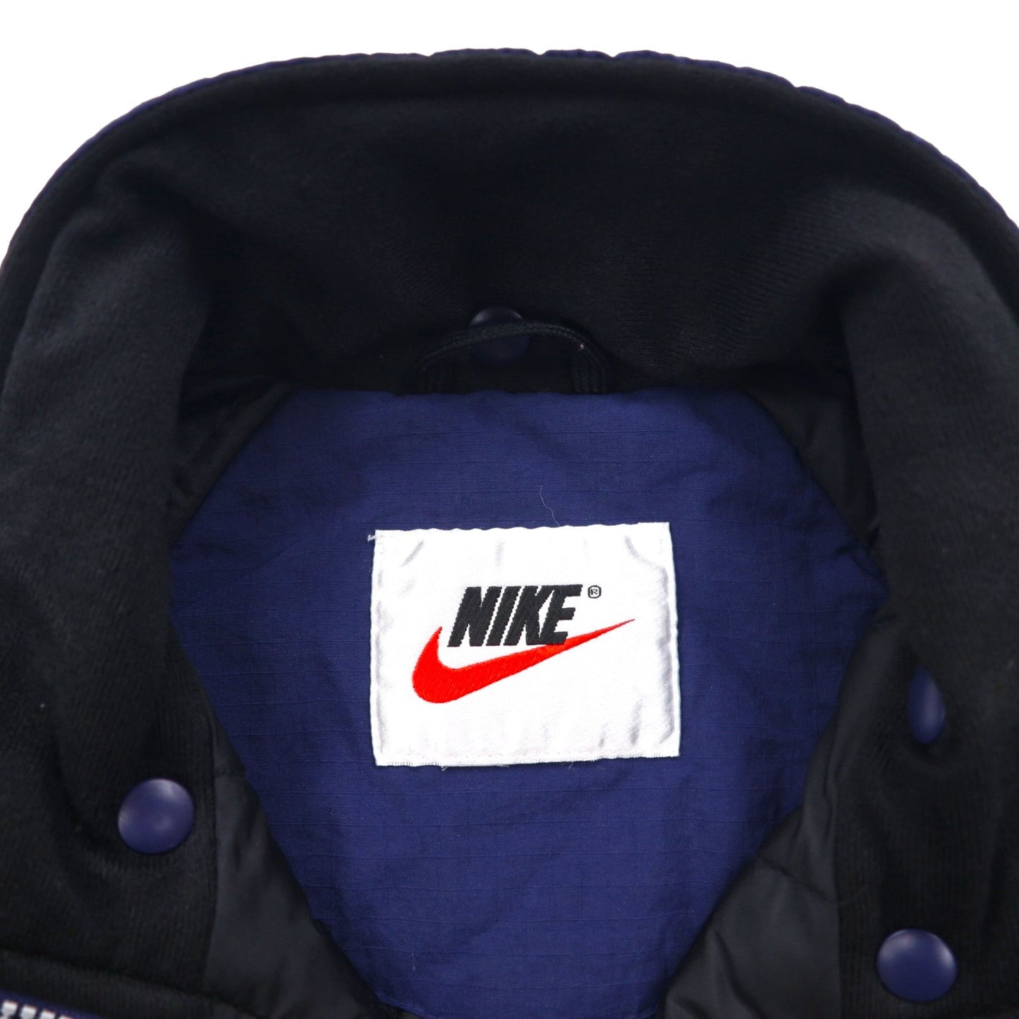 NIKE 90年代 銀タグ ハーフジップ アノラックジャケット ナイロン ジャージ XL 中綿 カンガルーポケット 短丈 ドローコード