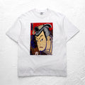 Japan Shine 浮世絵 プリント Tシャツ L ホワイト コットン 日本画 歌舞伎 尾上菊五郎