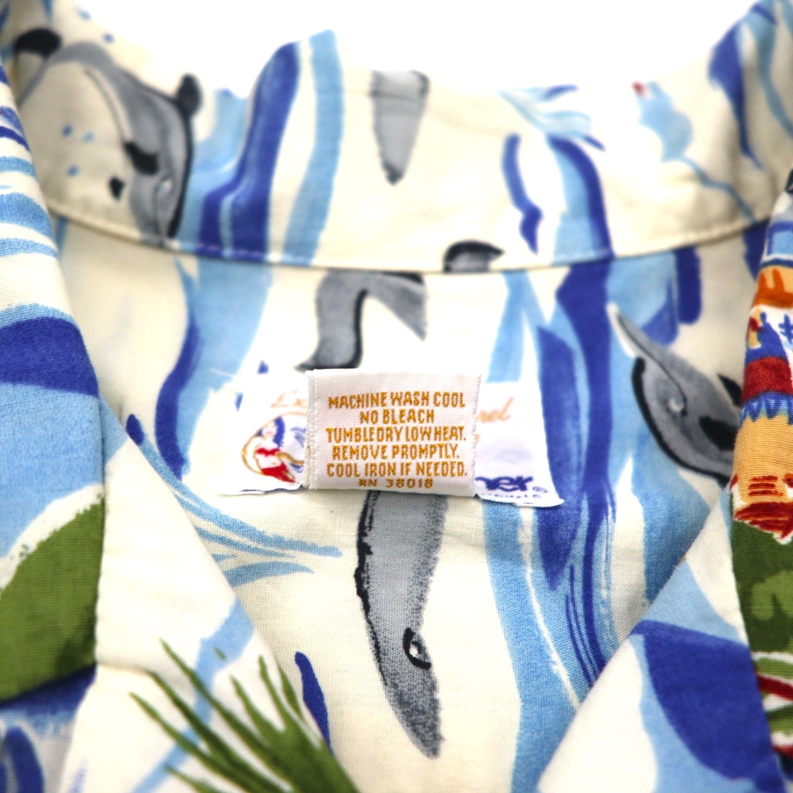 Exclusive Apparel by Reyn Spooner 90s Made in Hawaii Bikini Tag Aloha Shirt, Size XL, Blue, All-Over Print