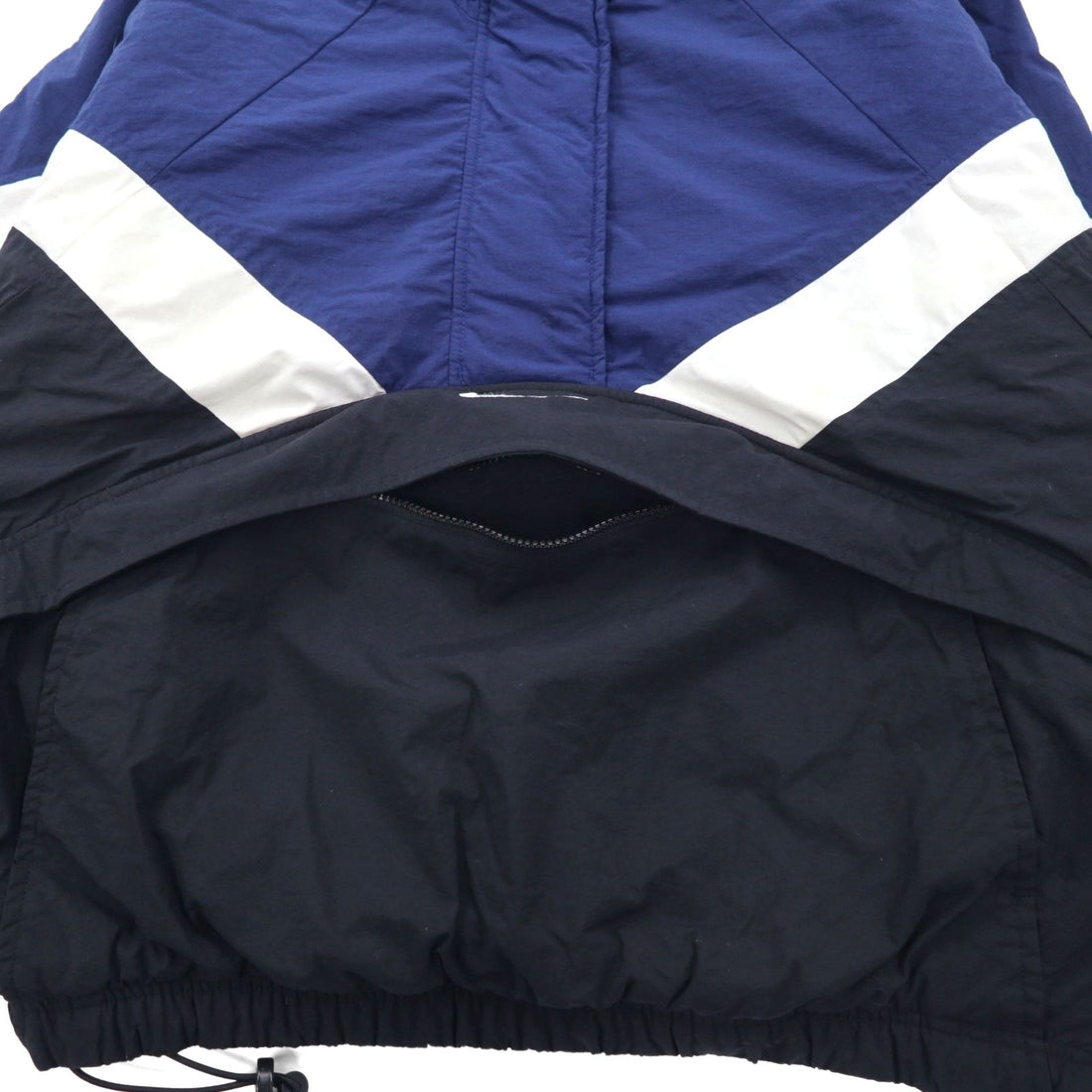 NIKE 90年代 銀タグ ハーフジップ アノラックジャケット ナイロン ジャージ XL 中綿 カンガルーポケット 短丈 ドローコード