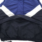 NIKE 90s Silver Tag Half-Zip Anorak Jacket, Nylon Jersey, Size XL, Padded, Kangaroo Pocket, Short Length, Drawcord