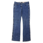 日本然リトテ-古着オンライン-BURBERRY イタリア製 ノバチェック ブーツカット デニムパンツ 10 ブルー コットン ストレッチ-BURBERRY Italy Made Checked Boot Cut Denim Pants 10 Blue Cotton Stretch