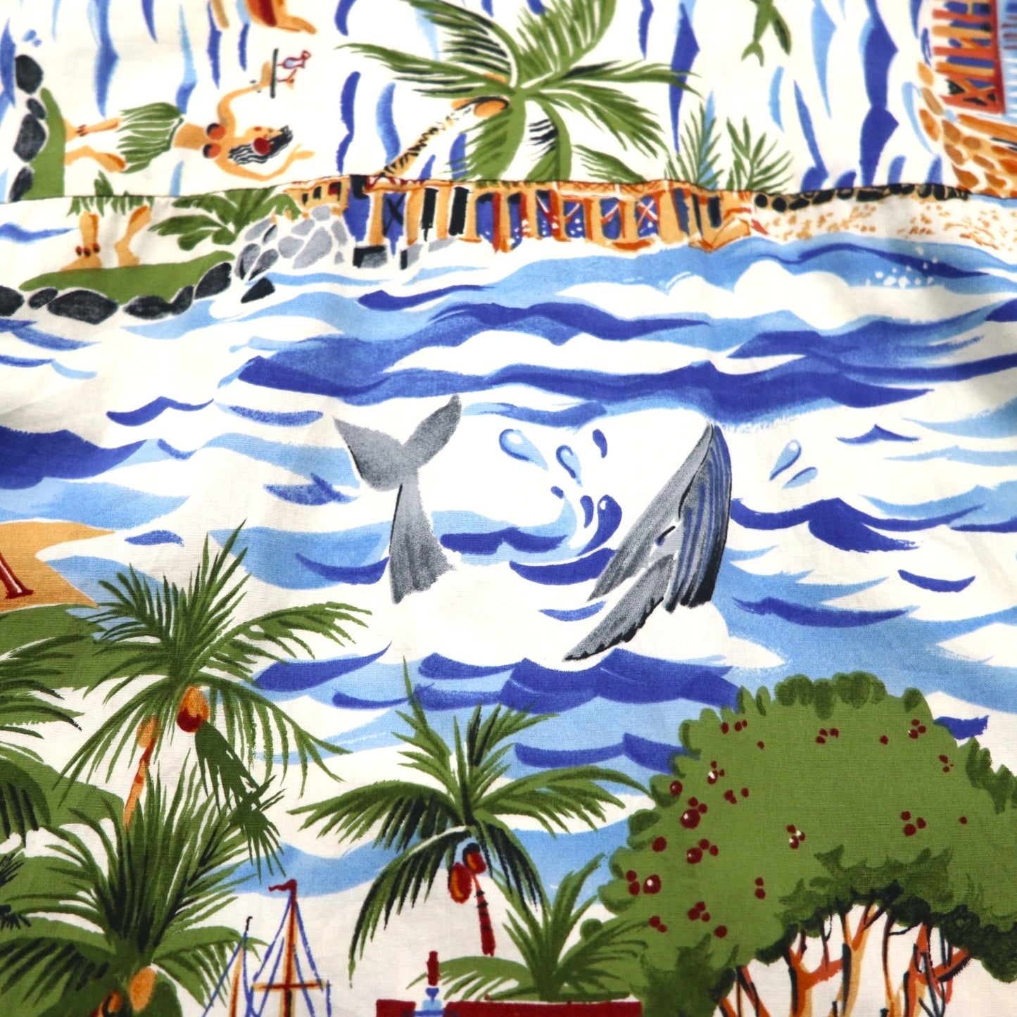 Exclusive Apparel By reyn spooner 90年代 非売品 ハワイ製 ビキニタグ アロハシャツ 2XL ブルー 総柄