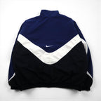 NIKE 90s Silver Tag Half-Zip Anorak Jacket, Nylon Jersey, Size XL, Padded, Kangaroo Pocket, Short Length, Drawcord