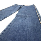 BURBERRY イタリア製 ノバチェック ブーツカット デニムパンツ 10 ブルー コットン ストレッチ