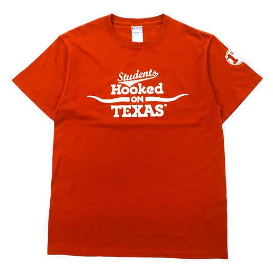 JERZEES HEAVYWEIGHT BLEND プリントTシャツ M ブラウン コットン Hooked ON TEXAS