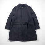 DAKS Padded Trench Coat, Size L, Black, Insulated, Belted, Made in Japan