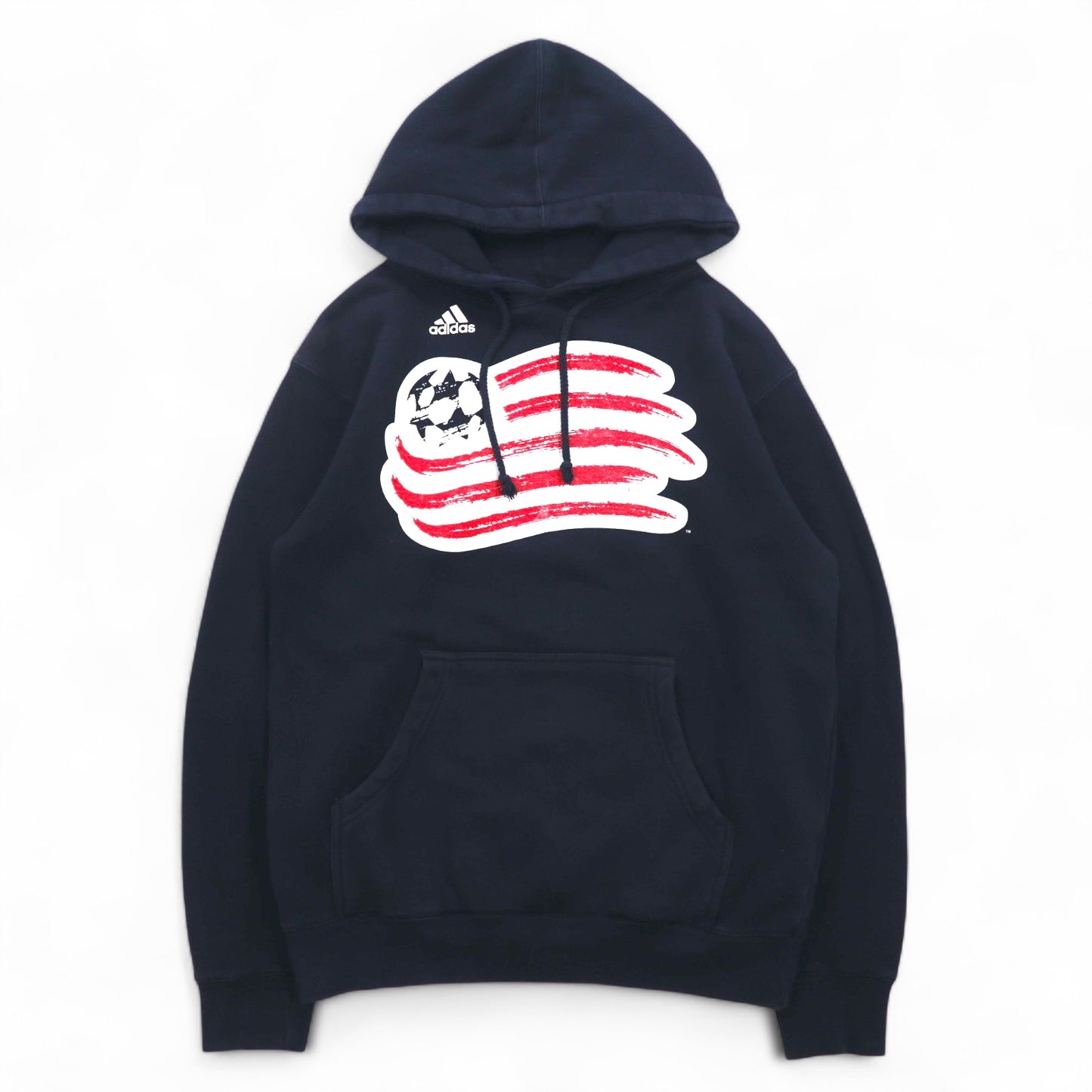 adidas プルオーバー パーカー S ブラック コットン 裏起毛 サッカー