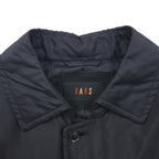 DAKS Padded Trench Coat, Size L, Black, Insulated, Belted, Made in Japan