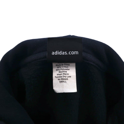 adidas プルオーバー パーカー S ブラック コットン 裏起毛 サッカー