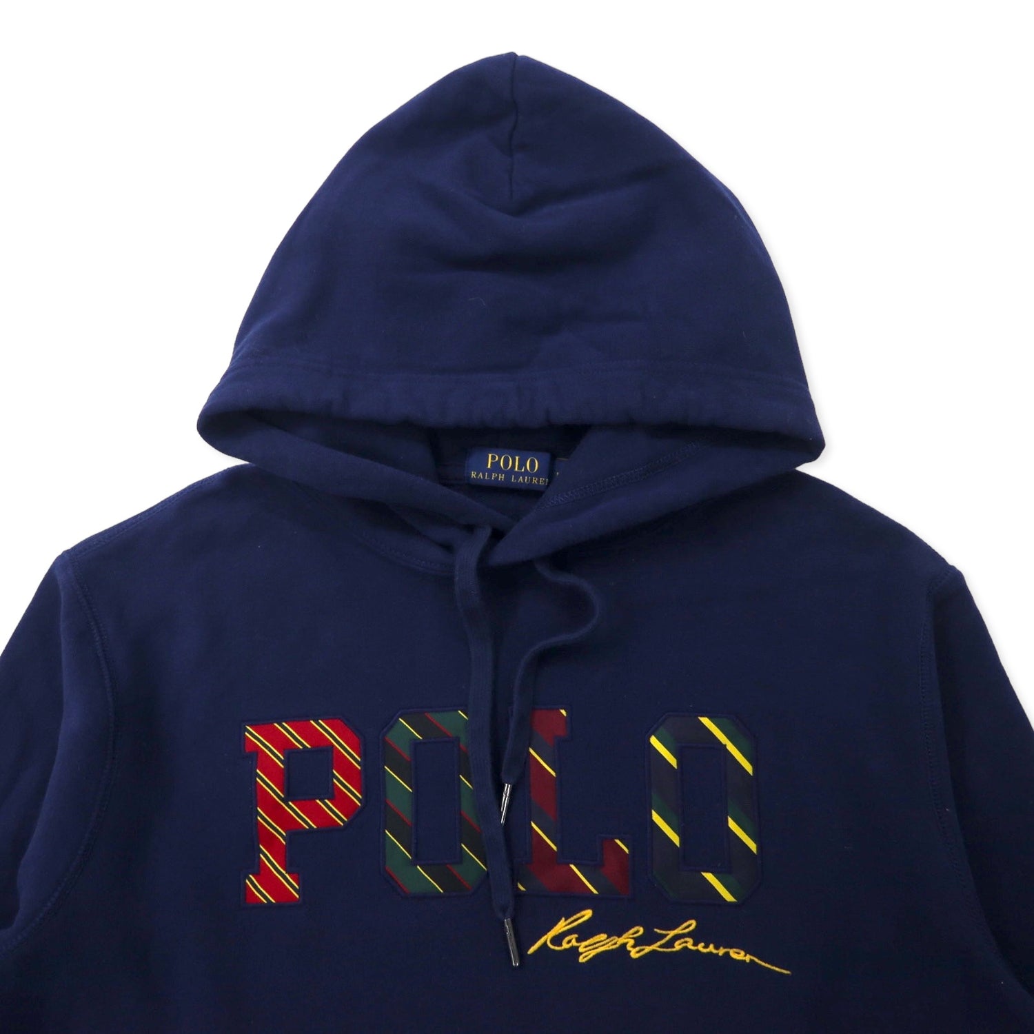 POLO RALPH LAUREN logo embroidery pullover hoodie m navy cotton
