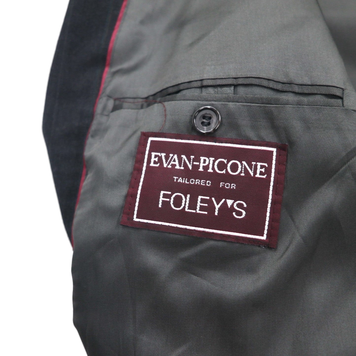 Vintage 80s USA Made Pinstripe Double Breasted Blazer Jacket EVAN PICONE 80年代 USA製 ダブル テーラードジャケット ブレザー L ユニオンメイド ACTWUタグ TAILORED FOR FOLEYS