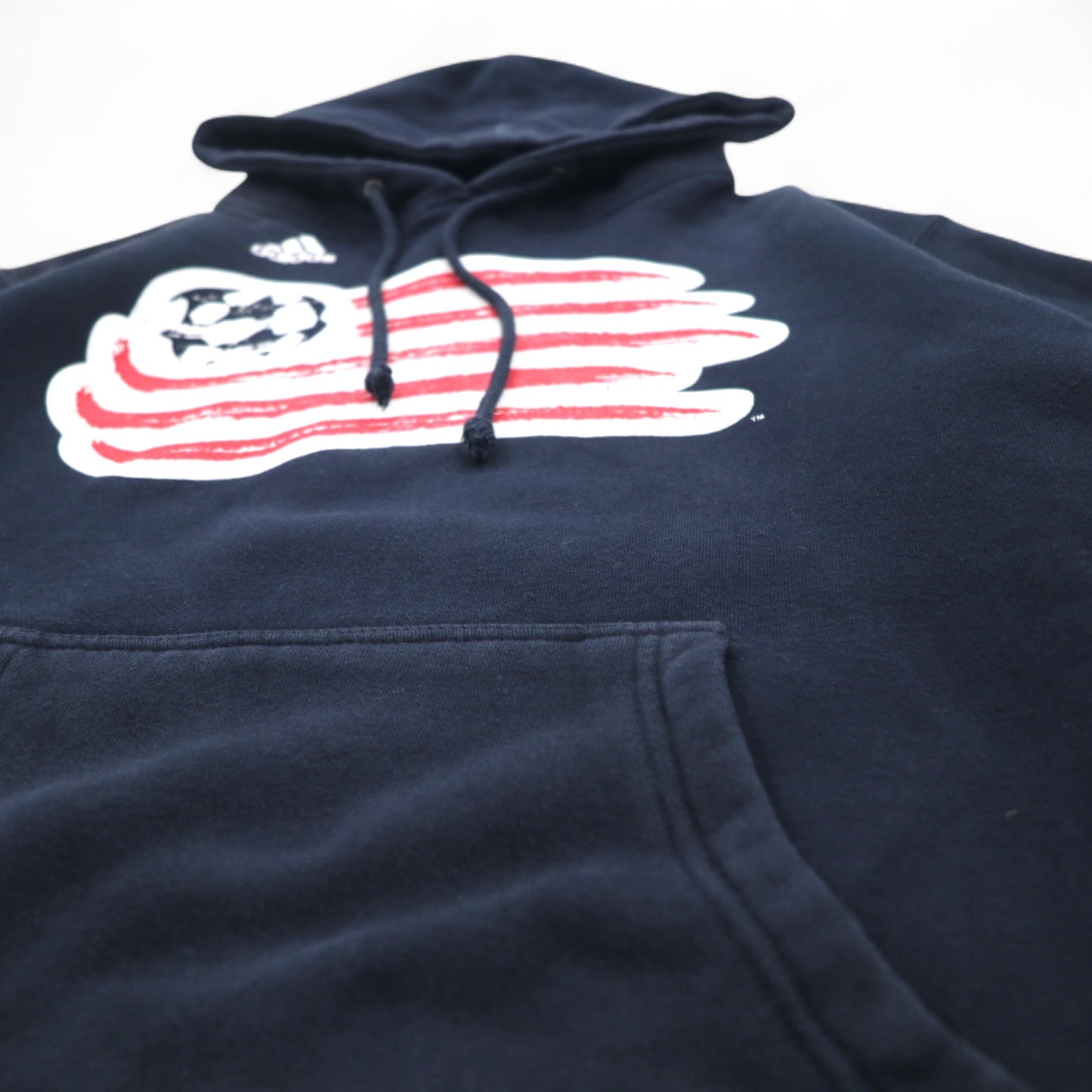 adidas プルオーバー パーカー S ブラック コットン 裏起毛 サッカー