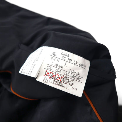 DAKS Padded Trench Coat, Size L, Black, Insulated, Belted, Made in Japan