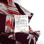 Navy Flag open collar aloha shirt, M, burgundy, rayon, all-over pattern, hibiscus