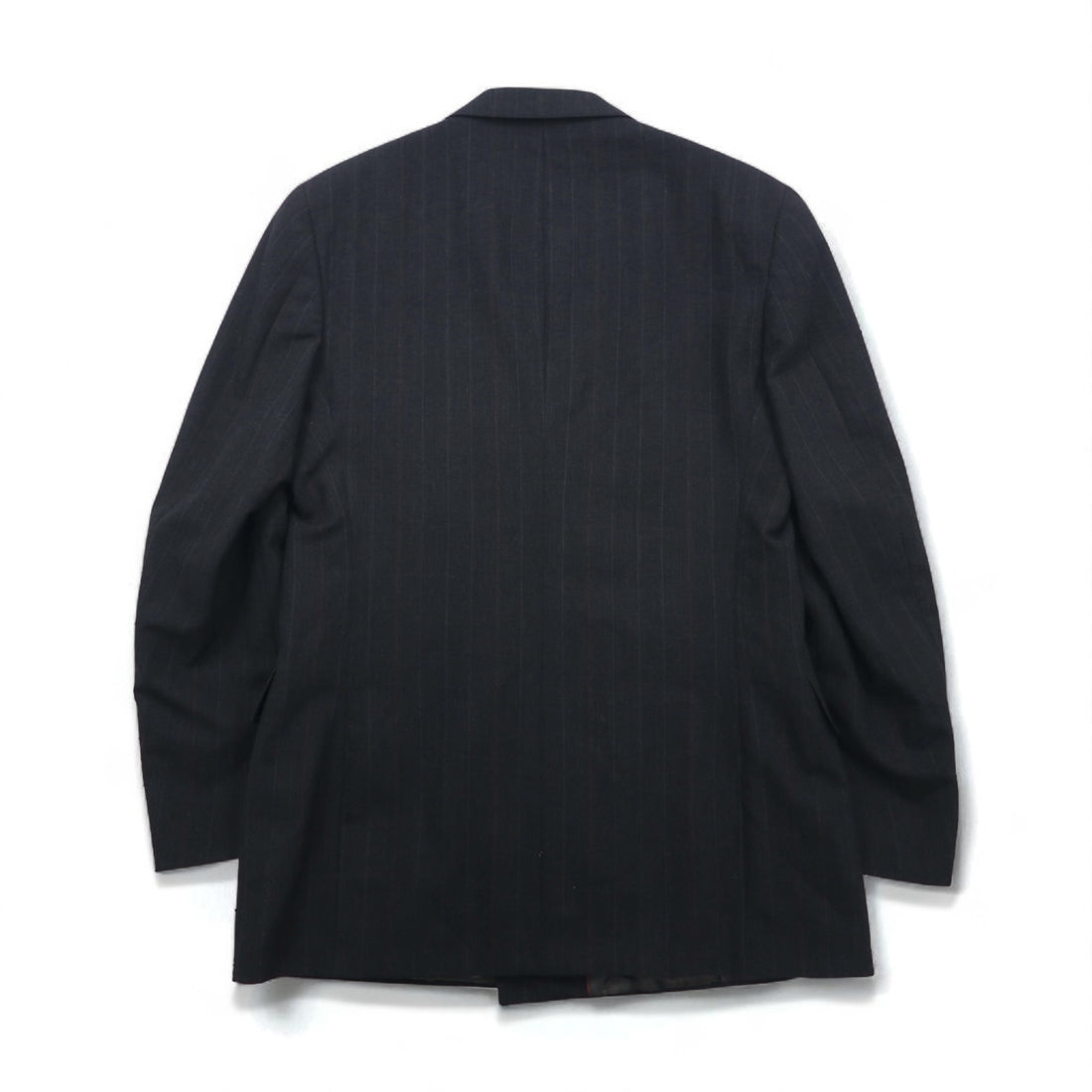 Vintage 80s USA Made Pinstripe Double Breasted Blazer Jacket by EVAN PICONE. Size L. Made in the USA. Features an ACTWU tag. Tailored for Foleys.