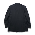 Vintage 80s USA Made Pinstripe Double Breasted Blazer Jacket by EVAN PICONE. Size L. Made in the USA. Features an ACTWU tag. Tailored for Foleys.