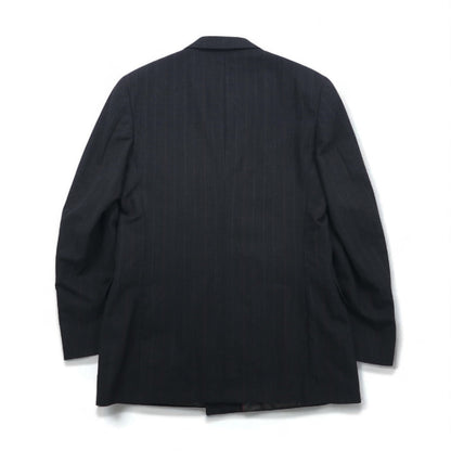 Vintage 80s USA Made Pinstripe Double Breasted Blazer Jacket EVAN PICONE 80年代 USA製 ダブル テーラードジャケット ブレザー L ユニオンメイド ACTWUタグ TAILORED FOR FOLEYS