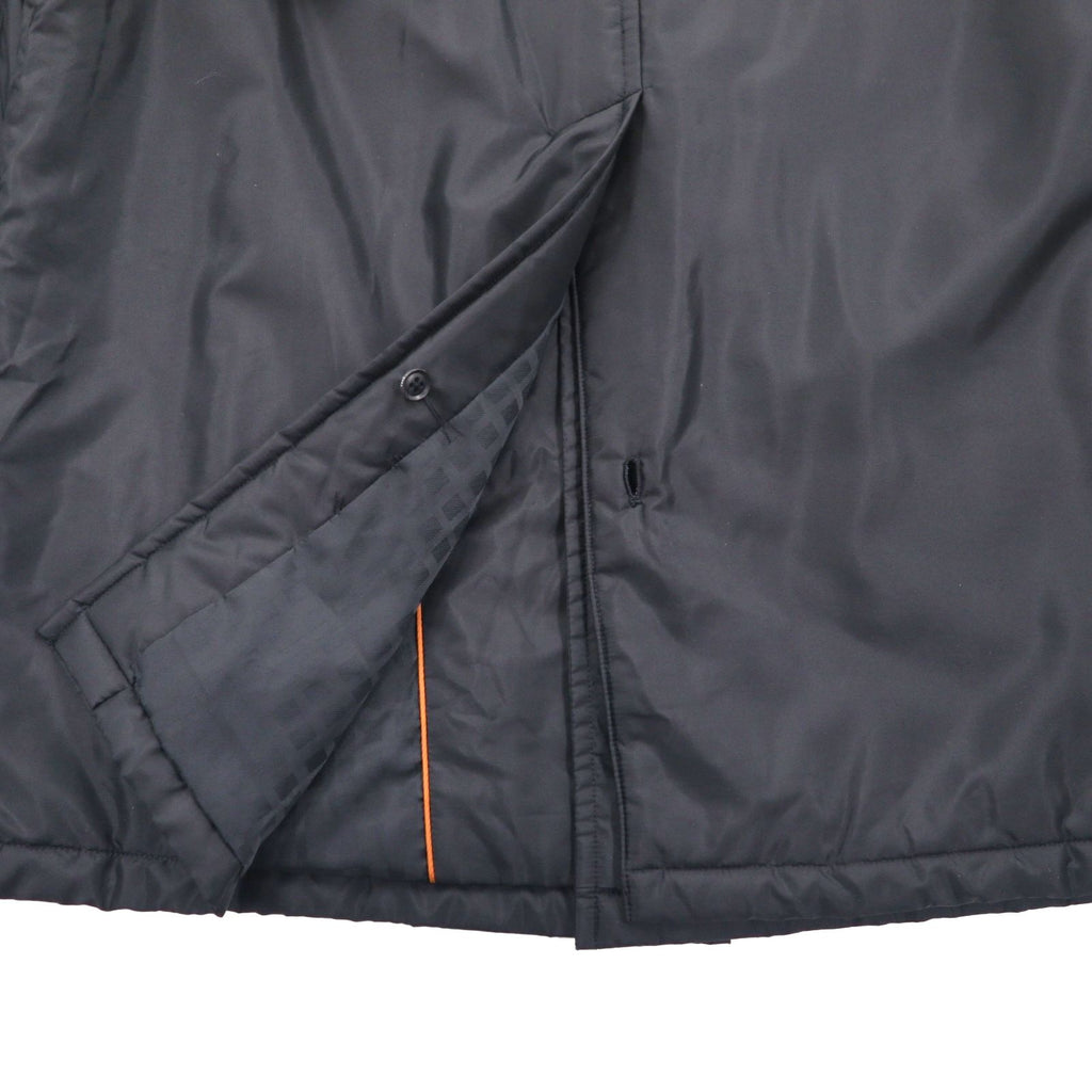 DAKS Padded Trench Coat, Size L, Black, Insulated, Belted, Made in Japan