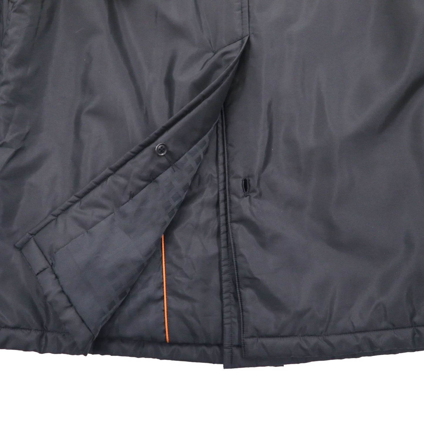 DAKS Padded Trench Coat, Size L, Black, Insulated, Belted, Made in Japan