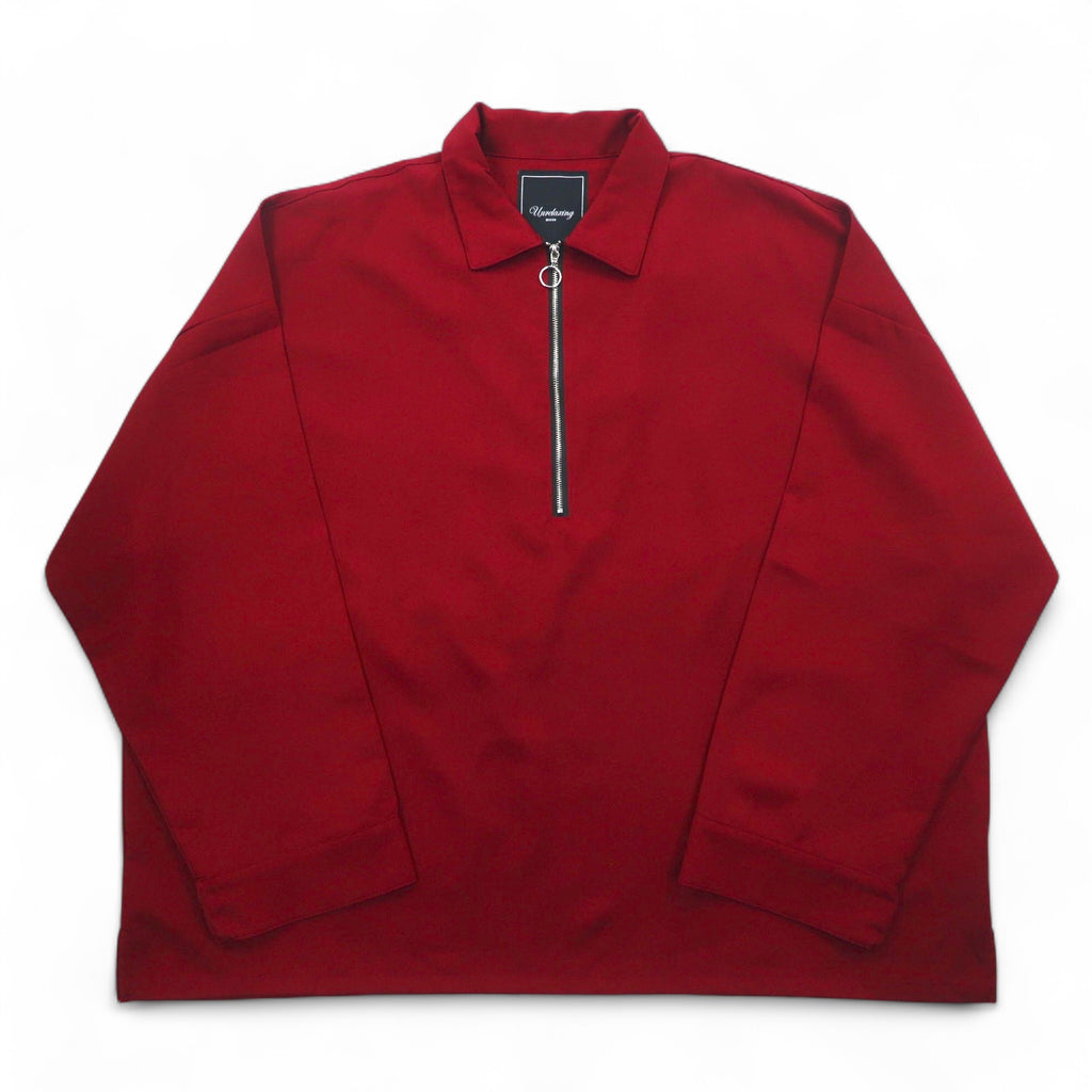 Unrelaxing Oversized Half-Zip Shirt FREE Bordeaux Polyester
