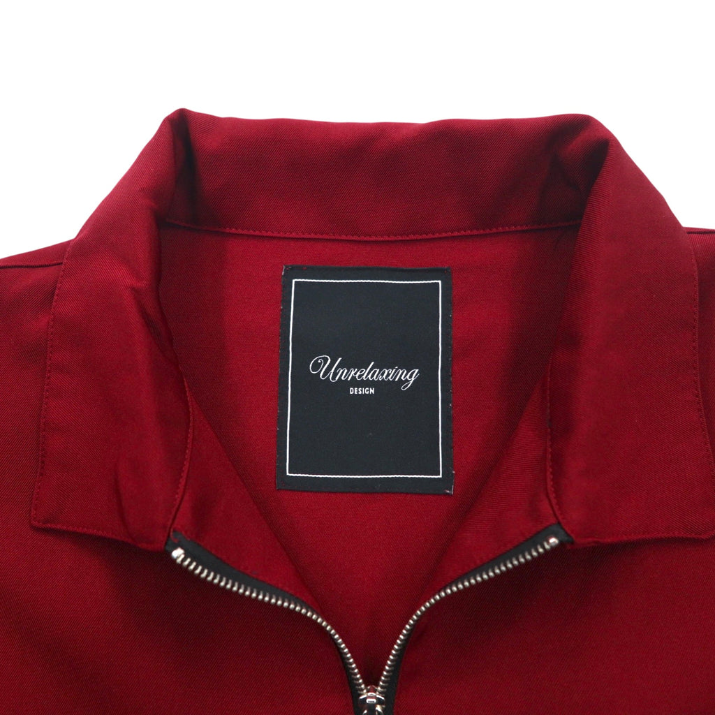Unrelaxing Oversized Half-Zip Shirt FREE Bordeaux Polyester