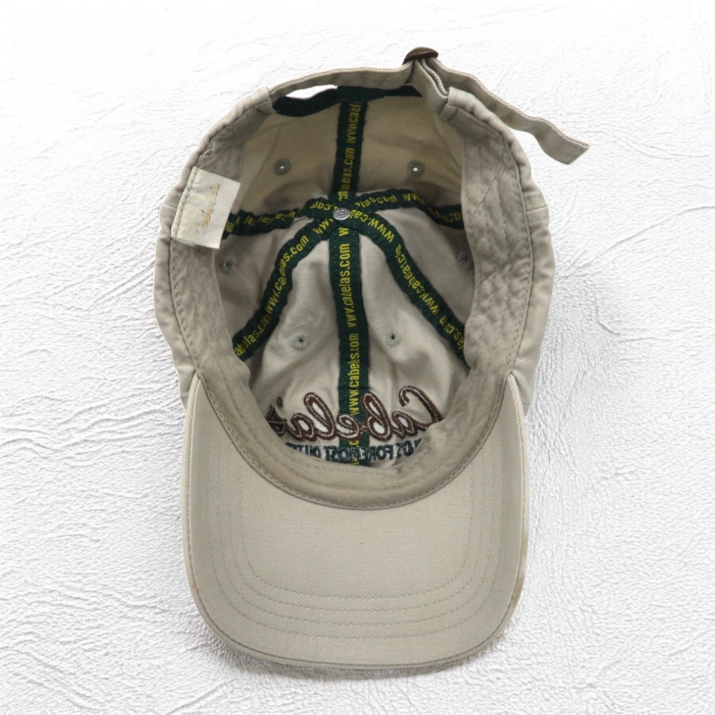 Cabela's 6パネルキャップ FREE ベルト ベージュ コットン ロゴ刺繍