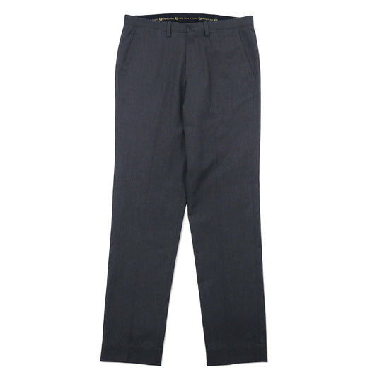 日本然リトテ-古着オンライン-FRED PERRY センタープレス テーパード スラックスパンツ 30 グレー コットン PEG LEG TROUSER T3815 ポルトガル製-FRED PERRY Center Press Tapered Slacks Pants 30 Gray Cotton PEG LEG TROUSER T3815 Portugal Made