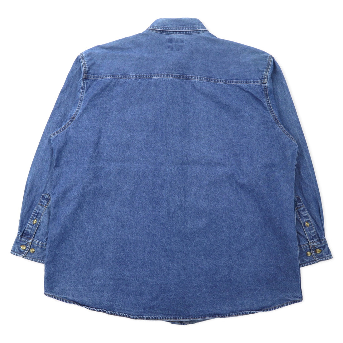 Lee 90s Denim Button Down Shirt XL Blue Cotton DENIM COLLECTION One Point Embroidery US Company Big Size