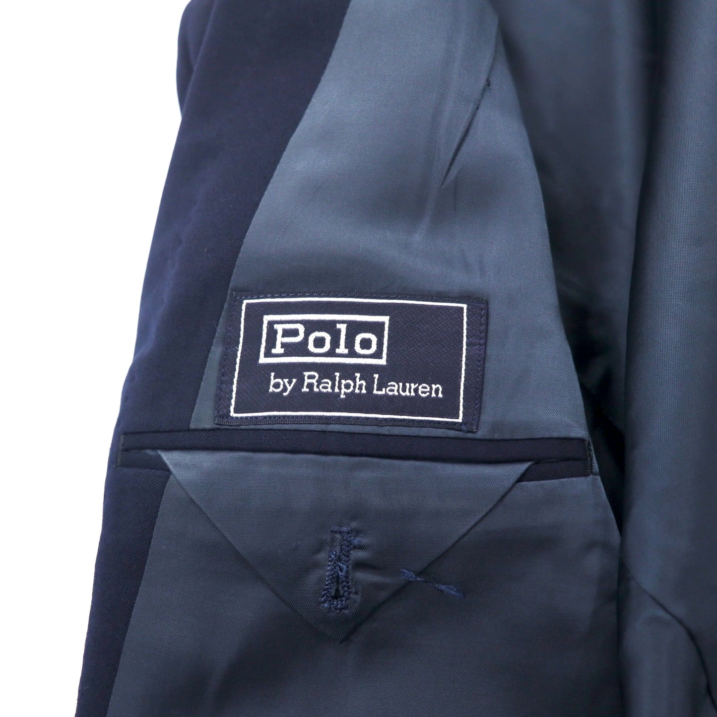 Polo by Ralph Lauren 3Bテーラードジャケット 紺ブレ 96-86-175 AB6 ネイビー ウール ギャバジン 金ボタン ポロボタン 日本製