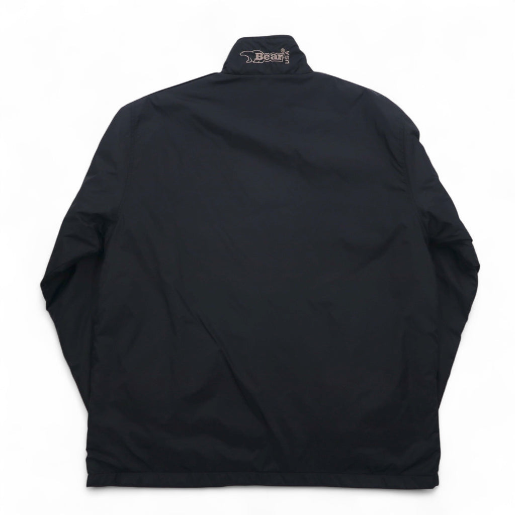 Bear USA 90s Stand Collar Nylon Jacket Jersey XL Black Logo Tape Sideline