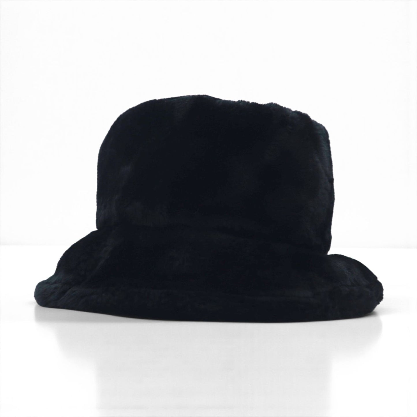 90s Vintage Faux Fur Bucket Hat フェイクファー バケットハット ブラック エコファー