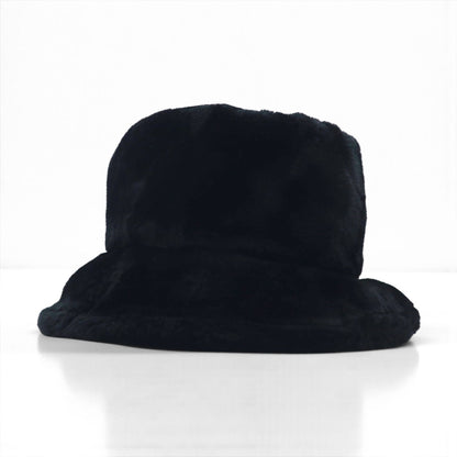 90s Vintage Faux Fur Bucket Hat フェイクファー バケットハット ブラック エコファー