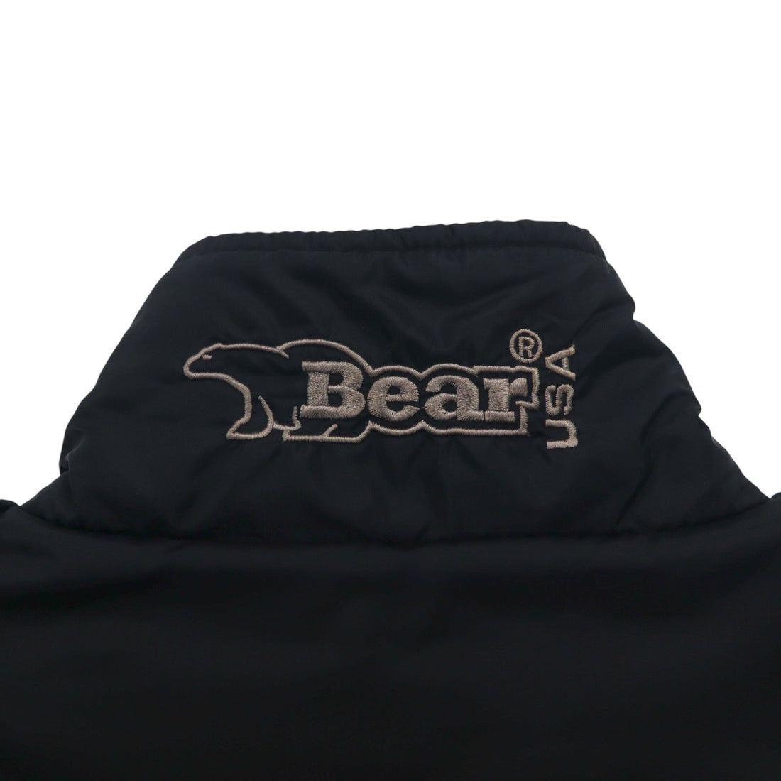 Bear USA 90s Stand Collar Nylon Jacket Jersey XL Black Logo Tape Sideline