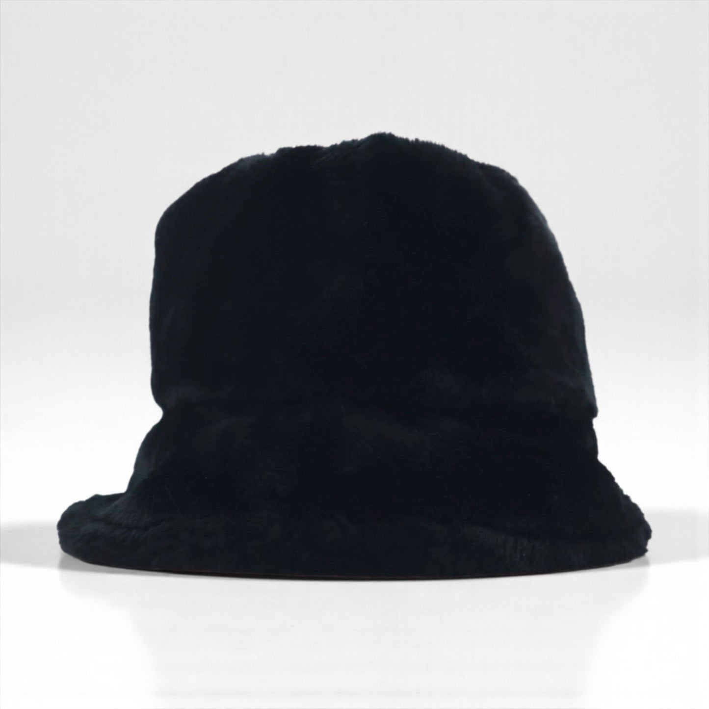 90s Vintage Faux Fur Bucket Hat フェイクファー バケットハット ブラック エコファー