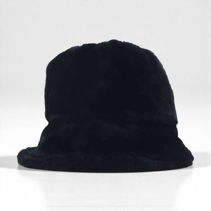 90s Vintage Faux Fur Bucket Hat フェイクファー バケットハット ブラック エコファー