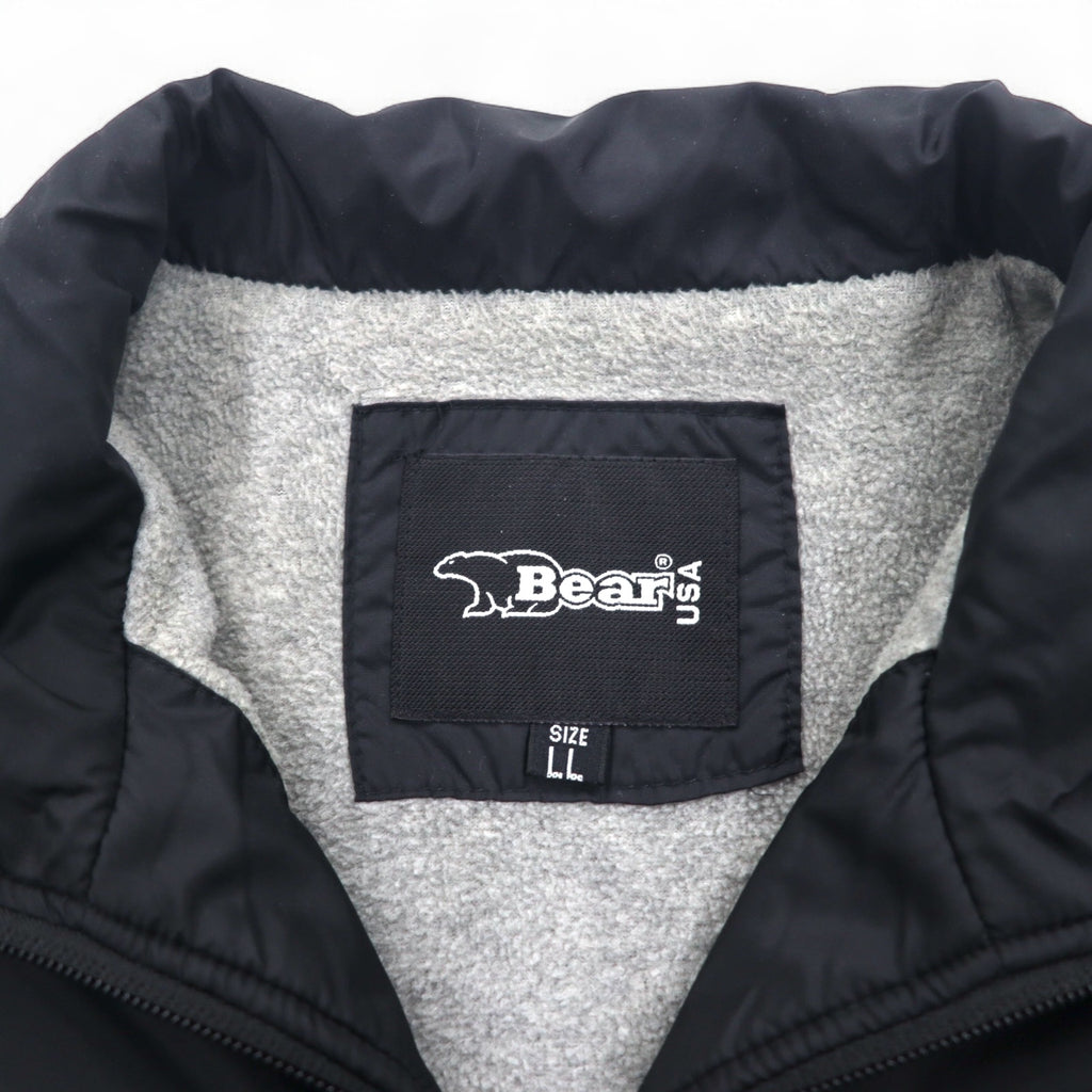 Bear USA 90s Stand Collar Nylon Jacket Jersey XL Black Logo Tape Sideline