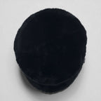 90s Vintage Faux Fur Bucket Hat, Black, Eco-Fur