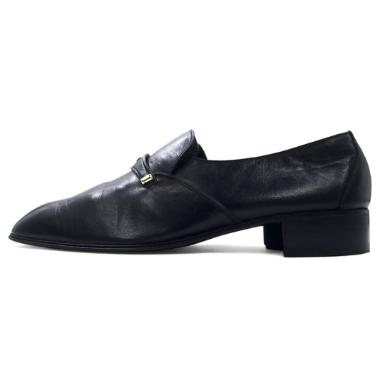 日本然リトテ-古着オンライン-BALLY スイス製 ローファー 26cm ブラック レザー ロゴプレート BLACKEY-BALLY Switzerland Made Loafers US8 Black Leather Logo Plate BLACKEY