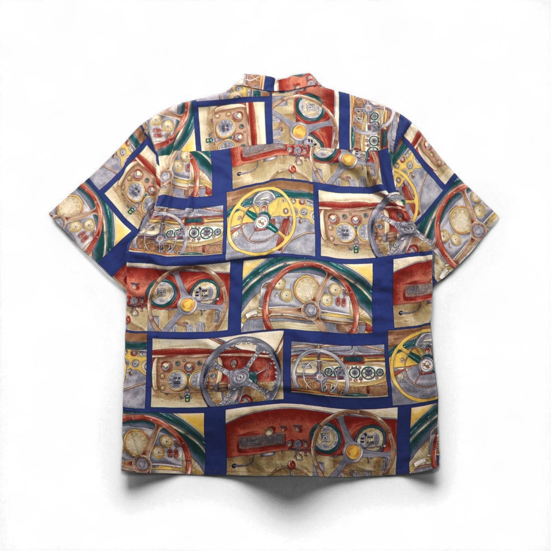 Rayn SPOONER 1980s Hawaiian-Made Diamond Head Tag American Classics Aloha Shirt, Size L, Navy, Egyptian Cotton