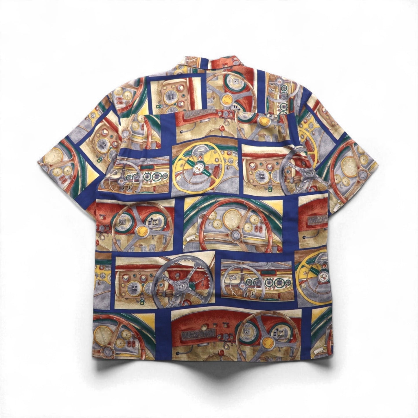 Rayn SPOONER 80年代 ハワイ製 ダイヤモンドヘッドタグ AMERICAN CLASSICS アロハシャツ L ネイビー EGYPTIAN COTTON