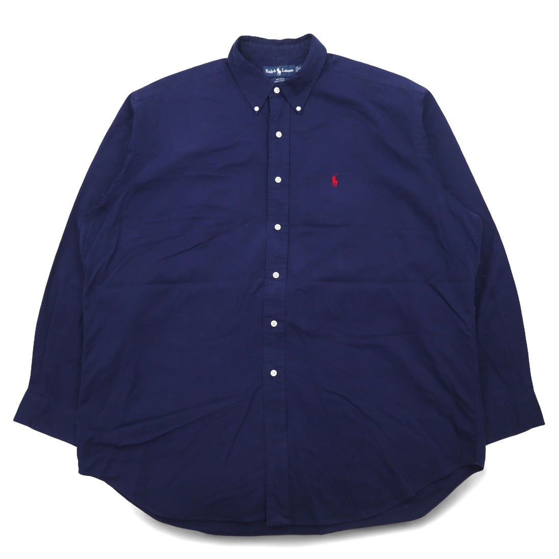 RALPH LAUREN 90s BLAKE Big Size Button Down Shirt XL Navy Small Pony Embroidery
