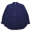 RALPH LAUREN 90s BLAKE Big Size Button Down Shirt XL Navy Small Pony Embroidery