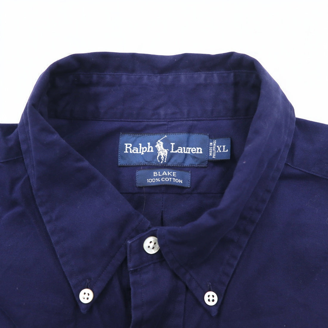 RALPH LAUREN 90s BLAKE Big Size Button Down Shirt XL Navy Small Pony Embroidery
