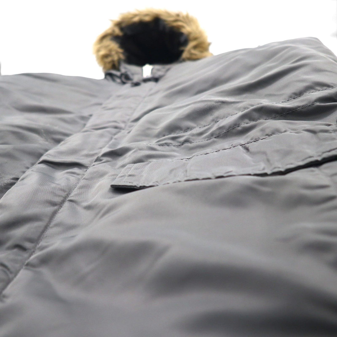 STUSSY 90s Navy Tag N-3B Flight Jacket, Size M, Drawcord, Padded, Removable Fur