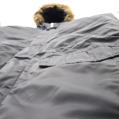 STUSSY 90s Navy Tag N-3B Flight Jacket, Size M, Drawcord, Padded, Removable Fur