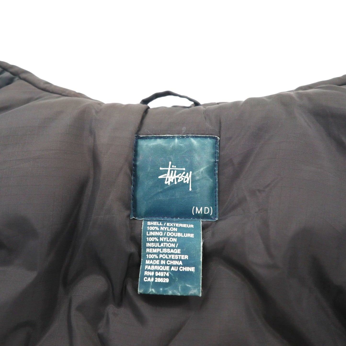 STUSSY 90s Navy Tag N-3B Flight Jacket, Size M, Drawcord, Padded, Removable Fur
