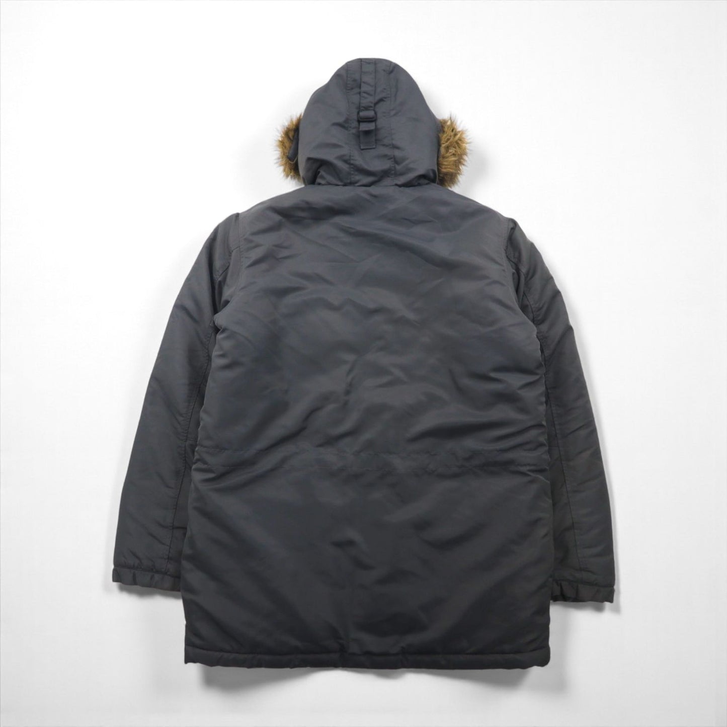 STUSSY 90s Navy Tag N-3B Flight Jacket, Size M, Drawcord, Padded, Removable Fur