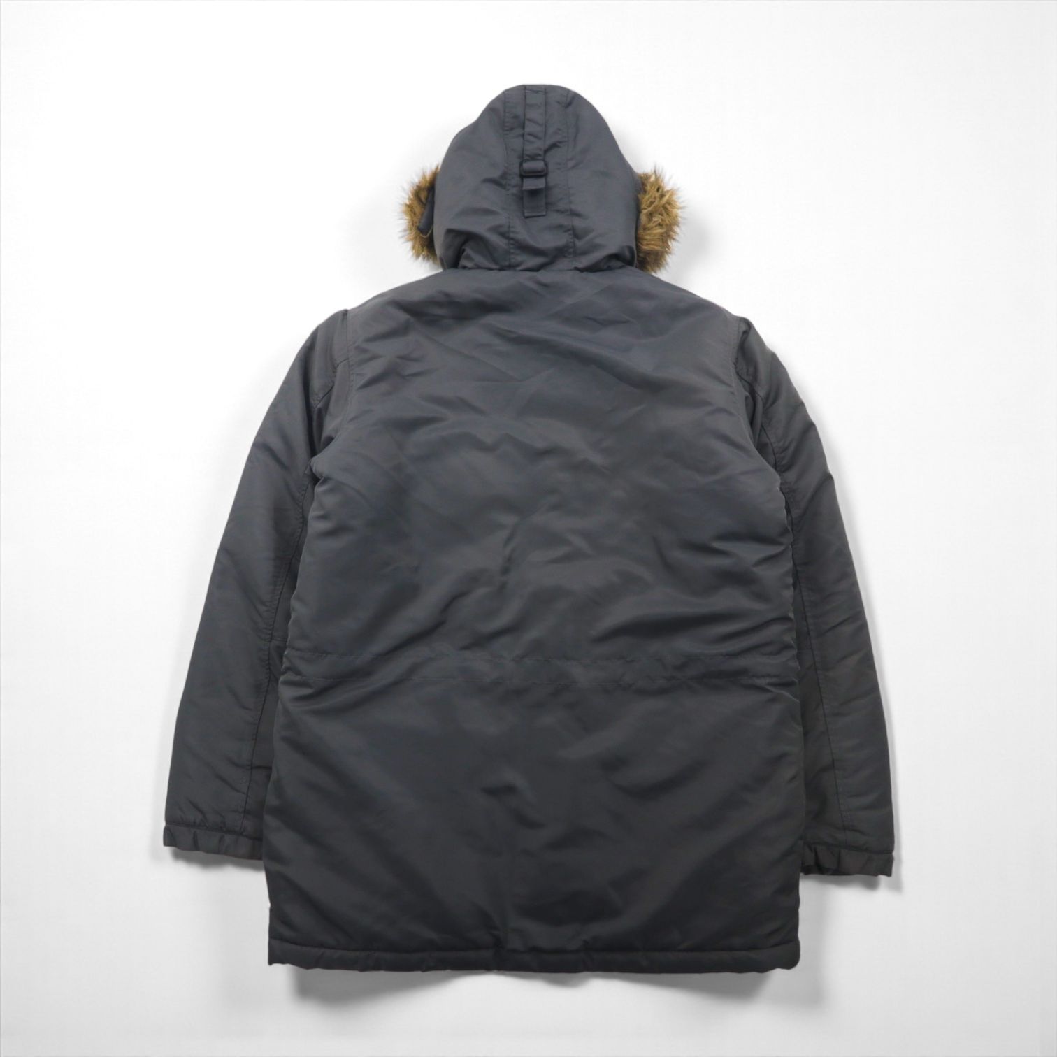 STUSSY 90s Navy Tag N-3B Flight Jacket, Size M, Drawcord, Padded, Removable Fur